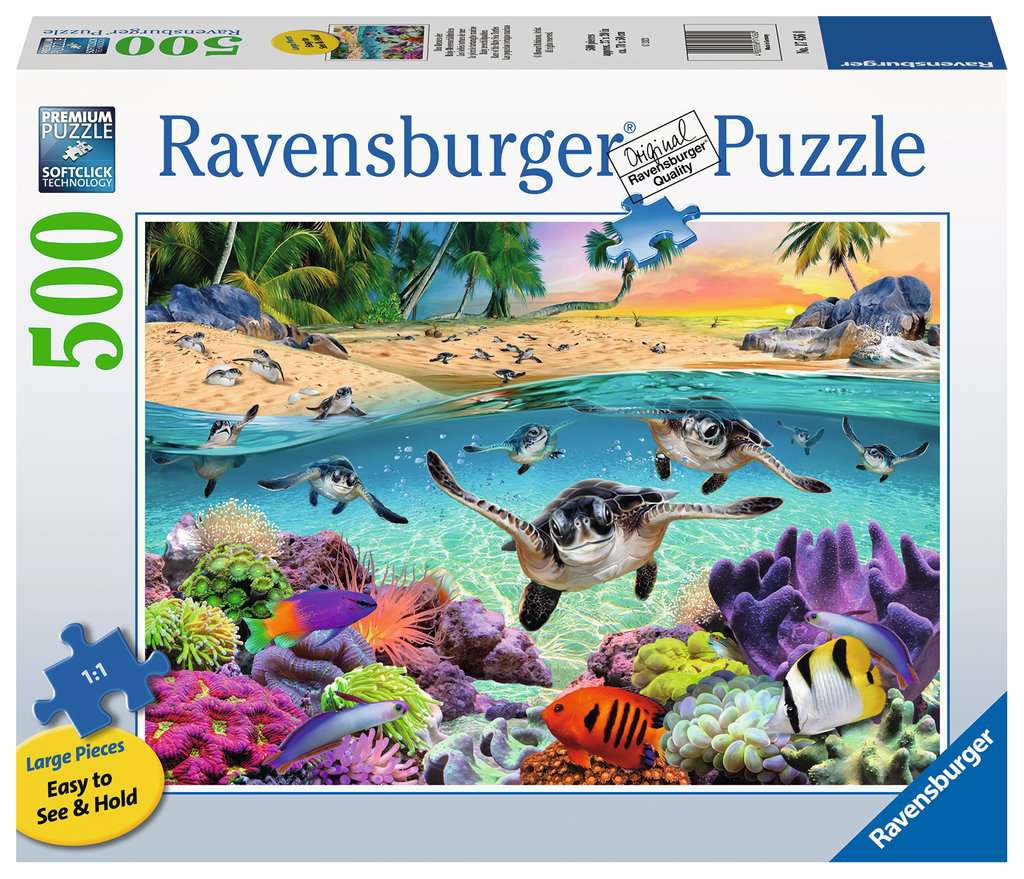 Race Of The Baby Sea Turtles 500 Piece Large Format Puzzle    