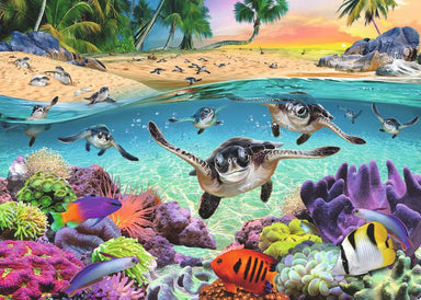 Race Of The Baby Sea Turtles 500 Piece Large Format Puzzle    