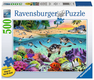 Race Of The Baby Sea Turtles 500 Piece Large Format Puzzle    