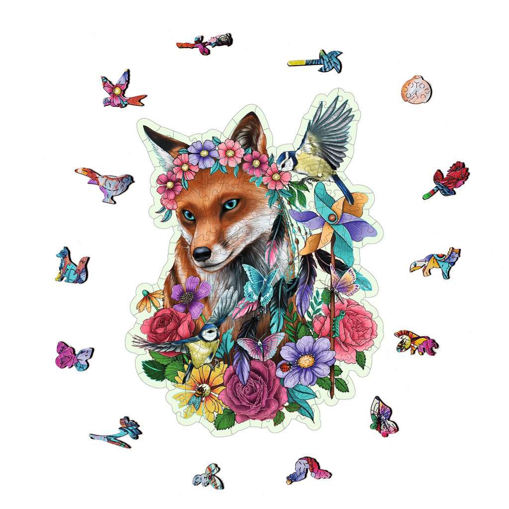 Wooden Puzzles: Colorful Fox 150 Piece Puzzle