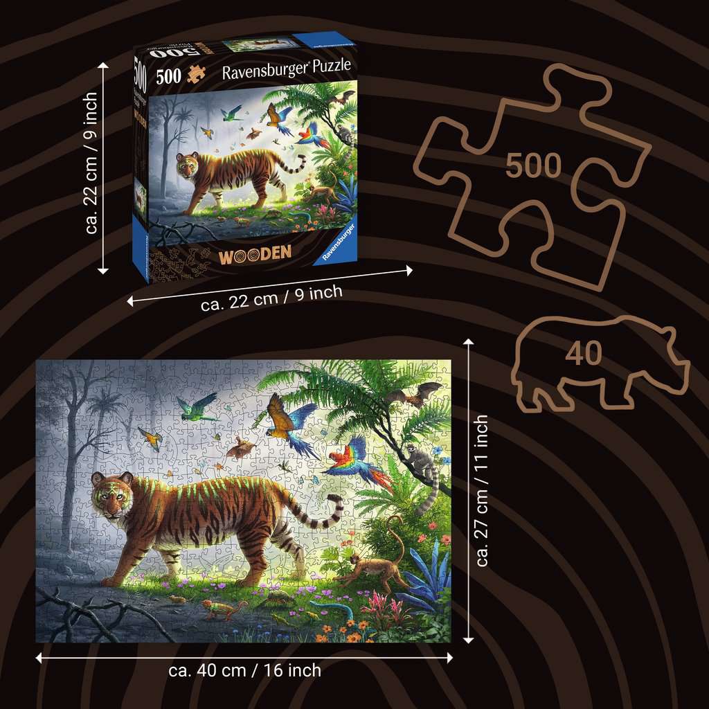 Wooden Puzzles: Jungle Tiger 500 Piece Puzzle