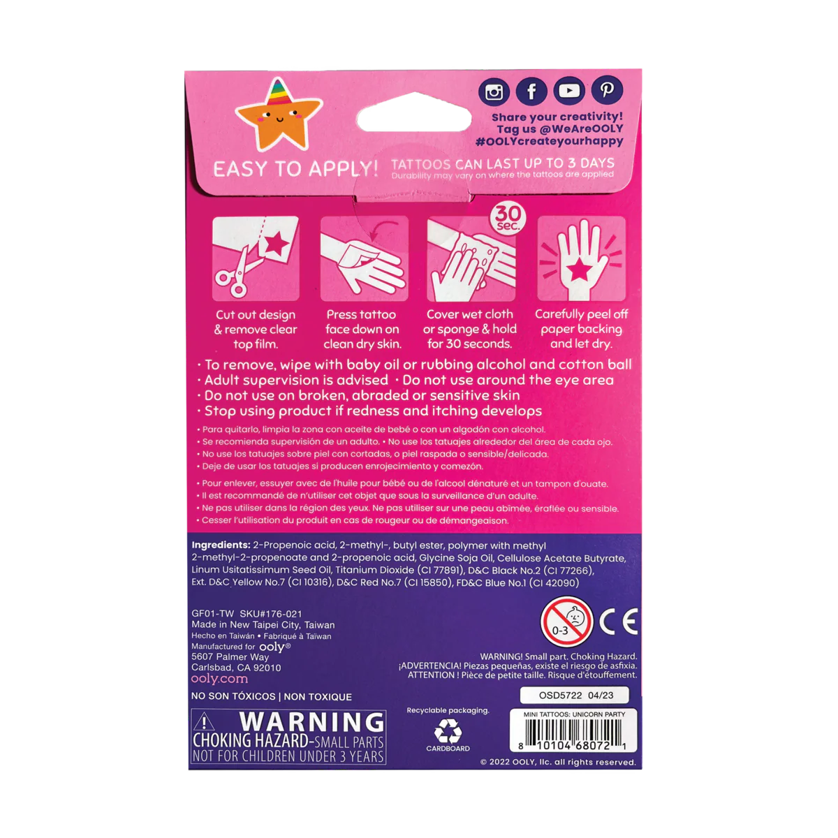 OOLY Unicorn Party Tattoo-Palooza