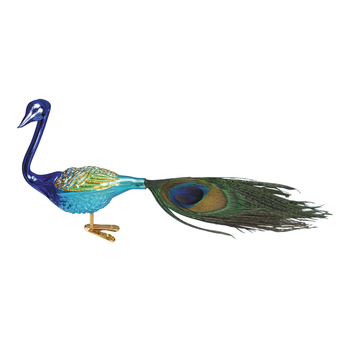 Old World Christmas Magnificent Peacock Clip On Ornament    
