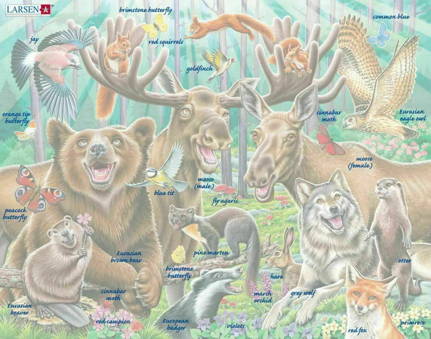 Happy Forest Selfie 42 Piece Larsen Frame Puzzle