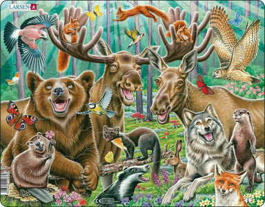 Happy Forest Selfie 42 Piece Larsen Frame Puzzle