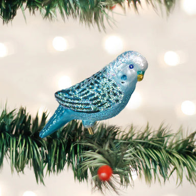 Old World Christmas Blue Miniature Parakeet Clip-On Ornament
