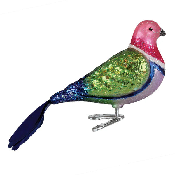 Old World Christmas Pink Fruit Dove Ornament