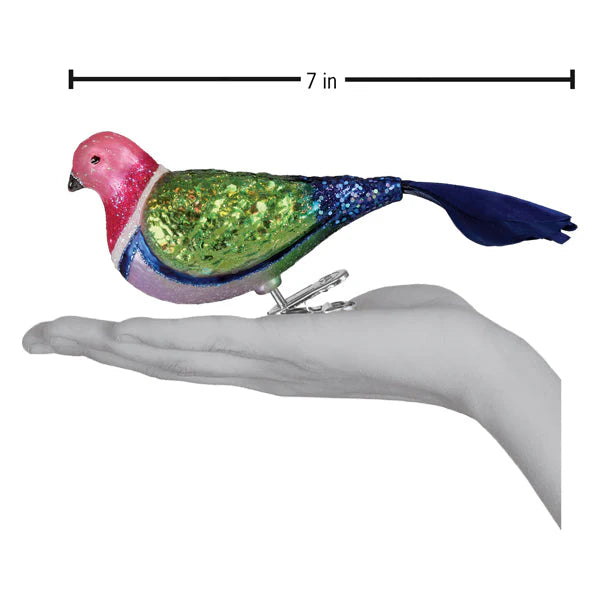 Old World Christmas Pink Fruit Dove Ornament