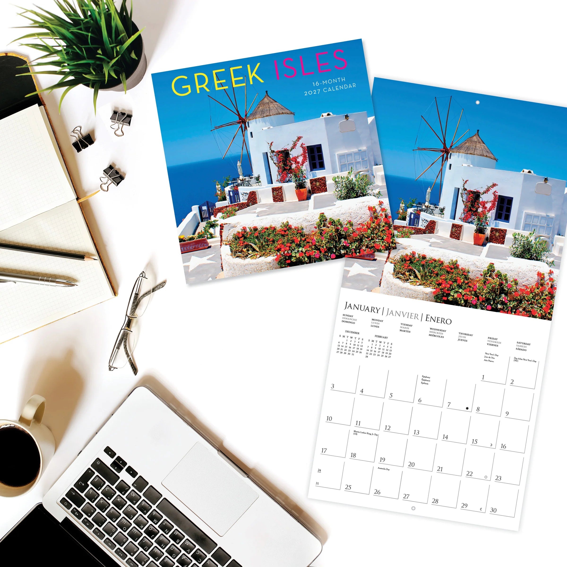 GRPH Greek Isles 2027 Mini Wall Calendar