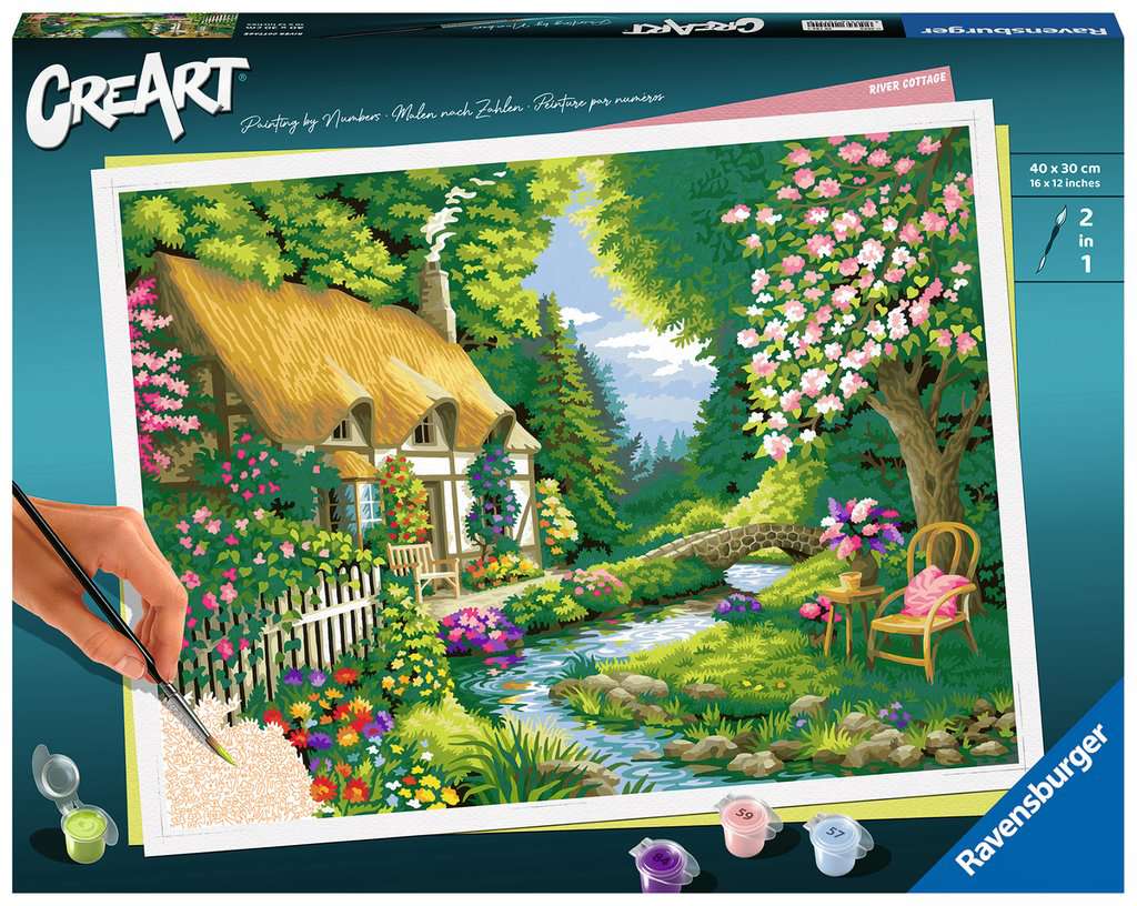 CreArt River Cottage Paint By Number Kit    