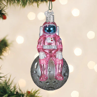 Old World Christmas Pink Astronaut Ornament