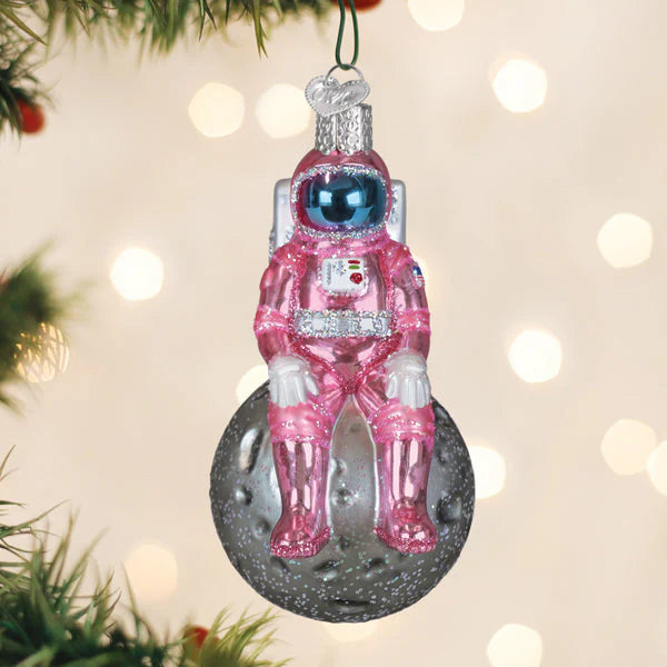 Old World Christmas Pink Astronaut Ornament