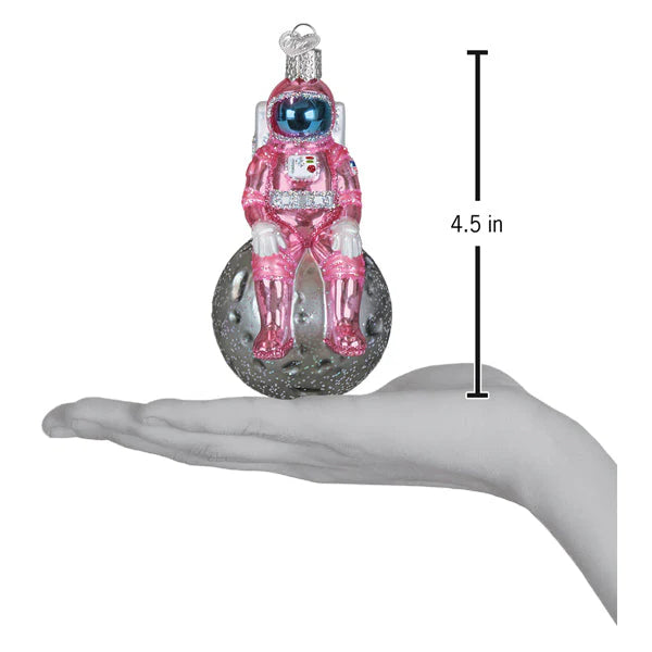 Old World Christmas Pink Astronaut Ornament