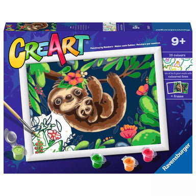 CreArt Sweet Sloths Paint-by-Number Kit