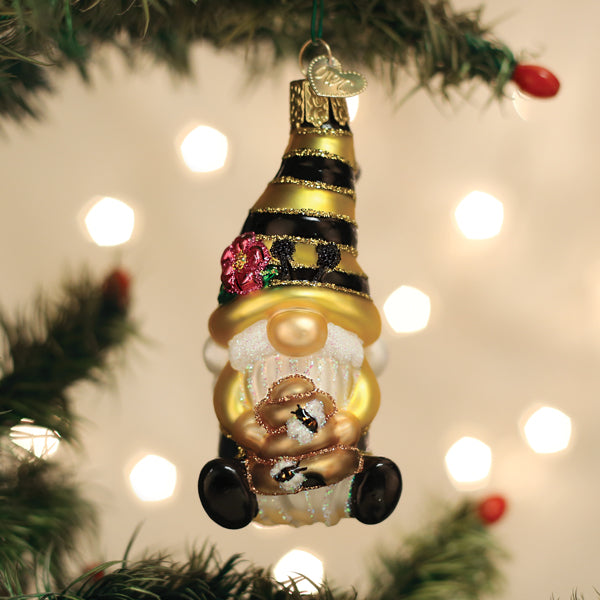 Old World Christmas Bee Happy Gnome Ornament    