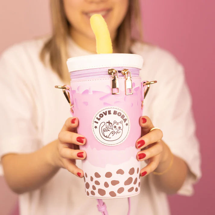 Boba Milk Tea Handbag - Taro Pink    