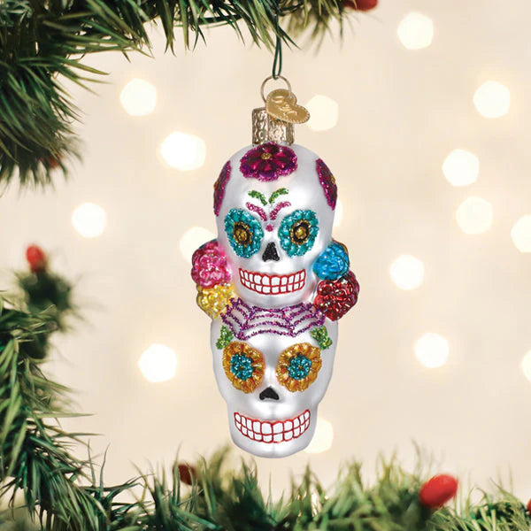 Old World Christmas Día De Los Muertos Stacking Sugar Skulls Ornament