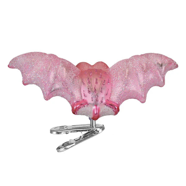Old World Christmas Shimmering Pink Bat Ornament
