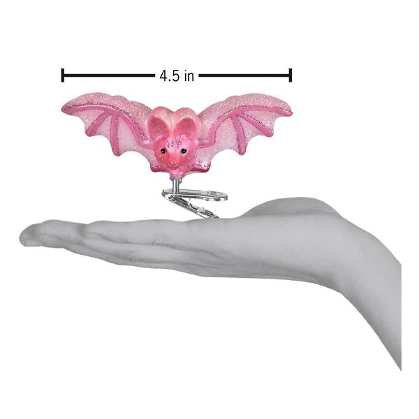 Old World Christmas Shimmering Pink Bat Ornament