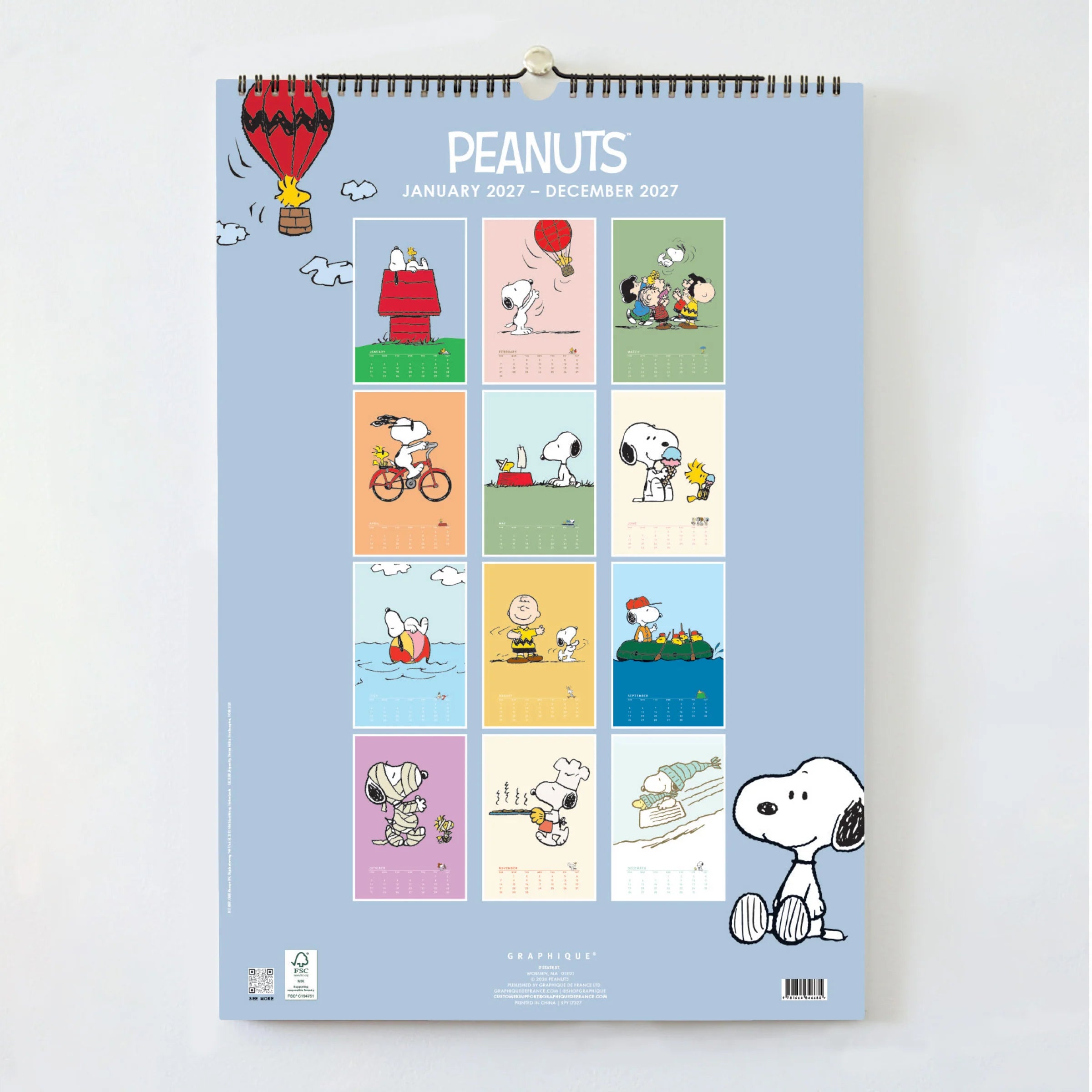 GRPH Deluxe Peanuts 2027 Wall Calendar