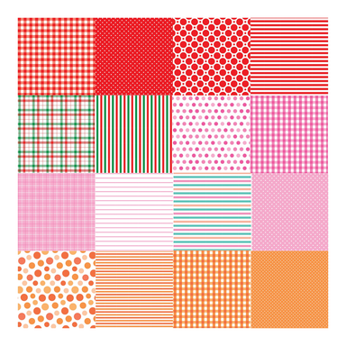 PTR Patterned Paper Pack - Stripes, Dots, and Plaids
