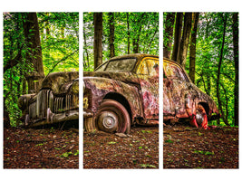 3-piece-canvas-print-abandoned-classic-car
