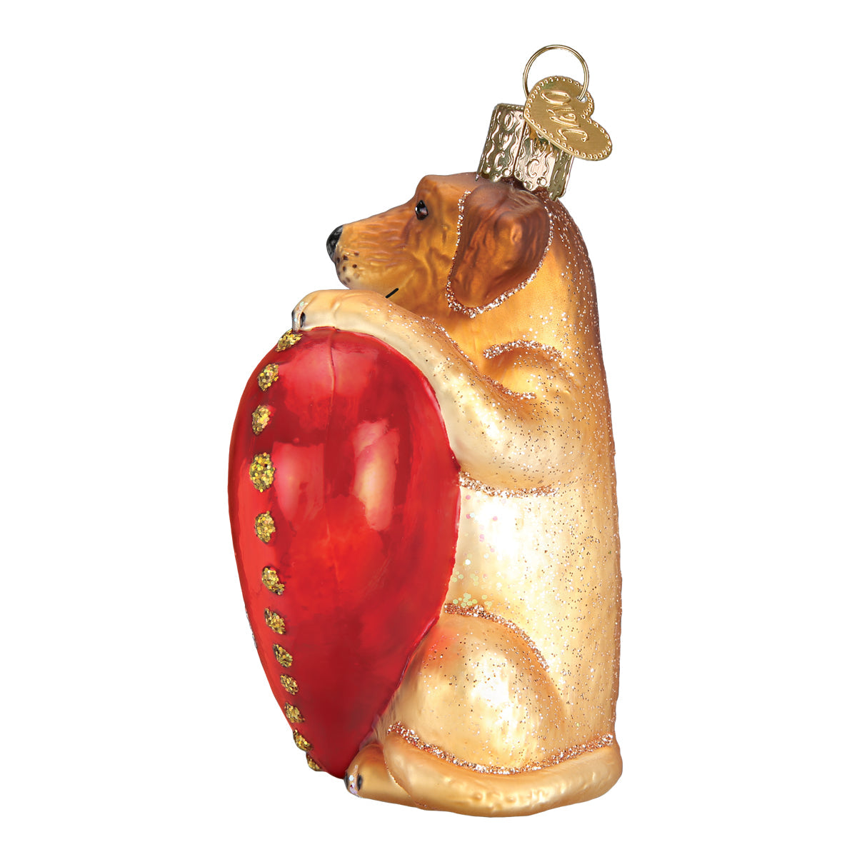Old World Christmas I Love My Dog Heart Ornament    