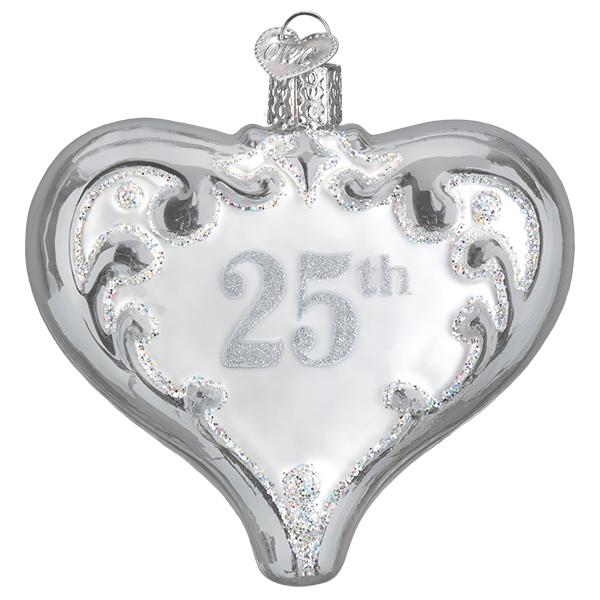 Old World Christmas 25th Anniversary Heart Ornament    