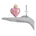 Old World Christmas Pink Glittered Heart Ornament    