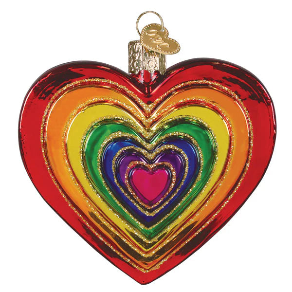 Old World Christmas Rainbow Heart Ornament