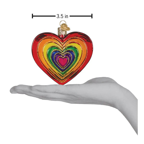 Old World Christmas Rainbow Heart Ornament