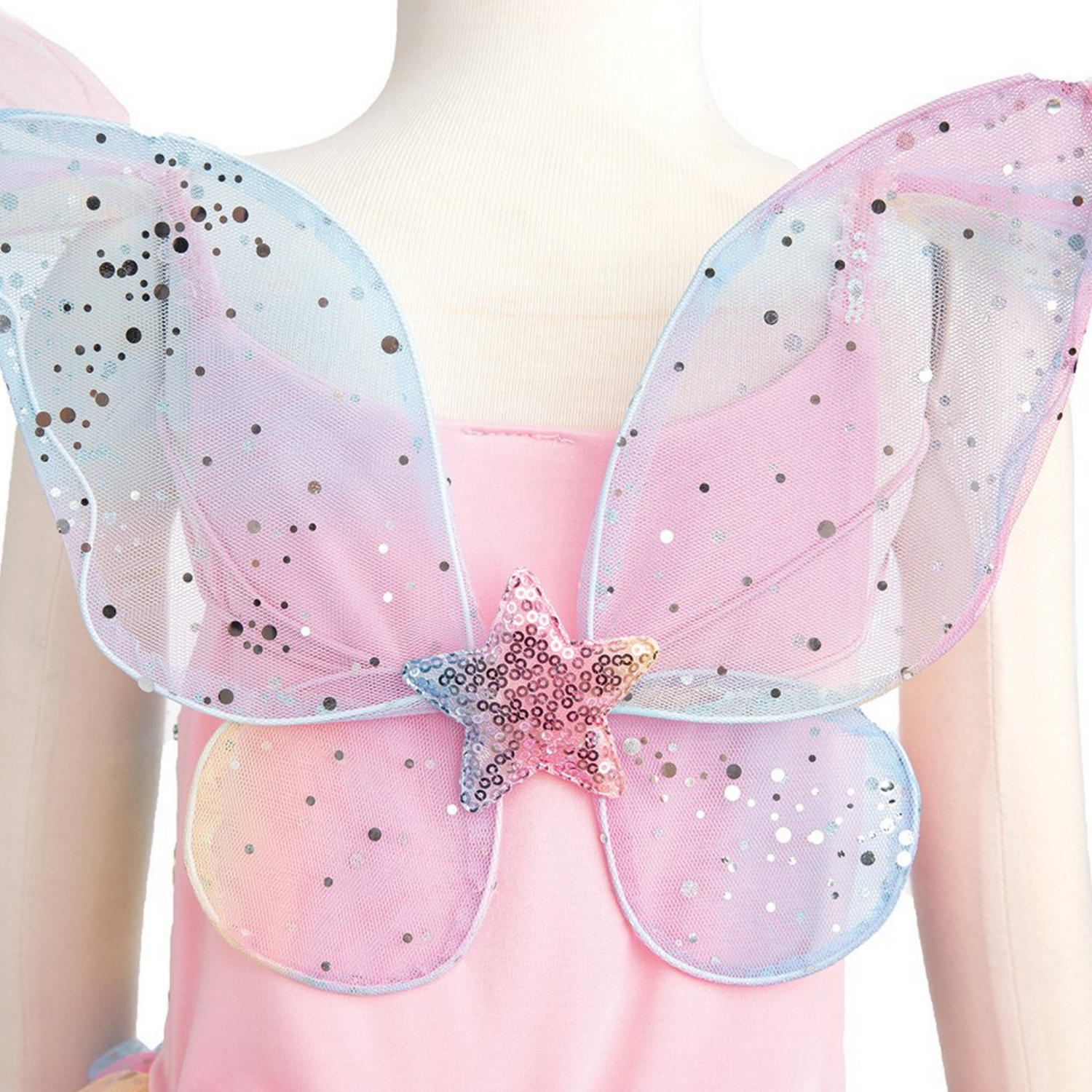 Rainbow Fairy Dress & Wings - Size 5-6