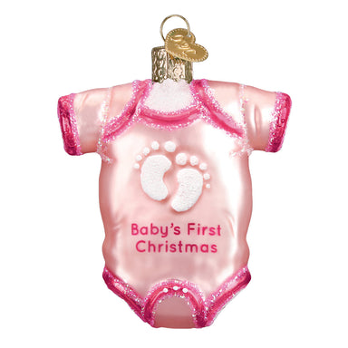 Old World Christmas Pink Baby Onesie Ornament    