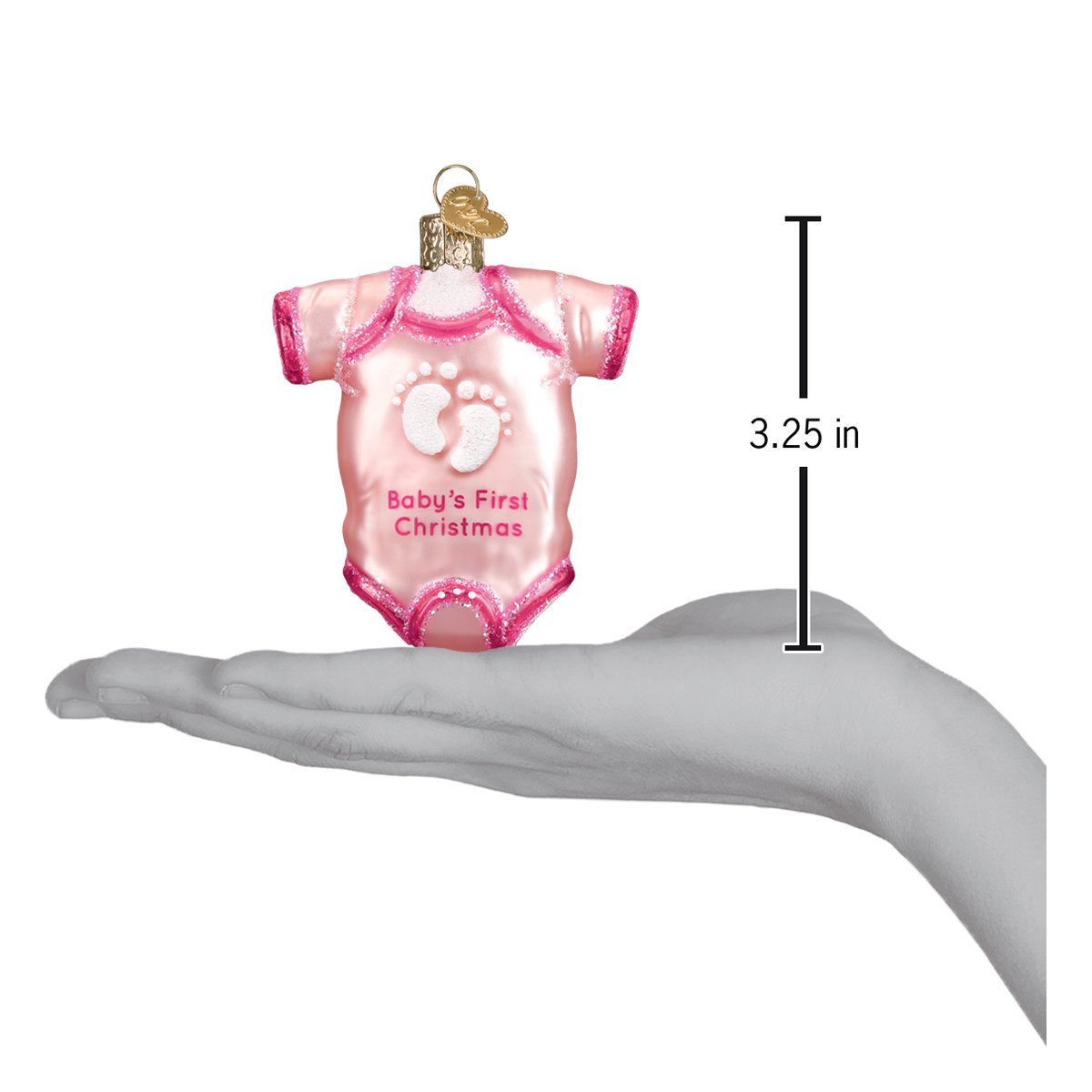 Old World Christmas Pink Baby Onesie Ornament    