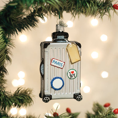 Old World Christmas Rolling Suitcase Ornament    