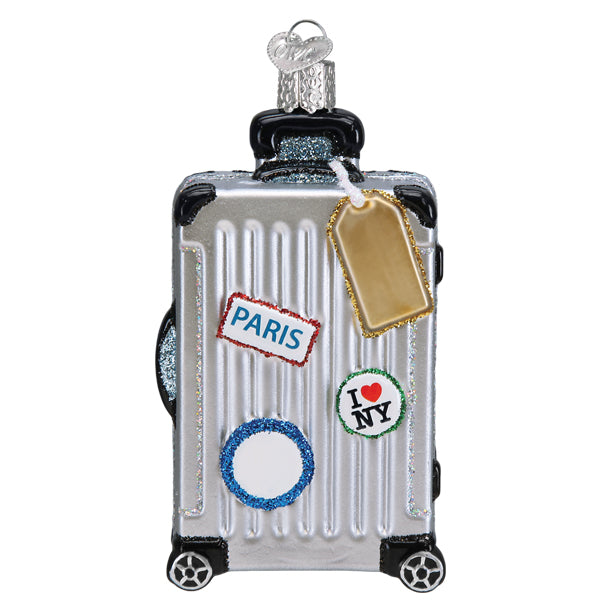 Old World Christmas Rolling Suitcase Ornament    