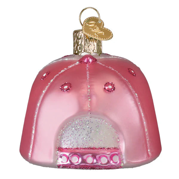 Old World Christmas Cowgirl Trucker Cap Ornament