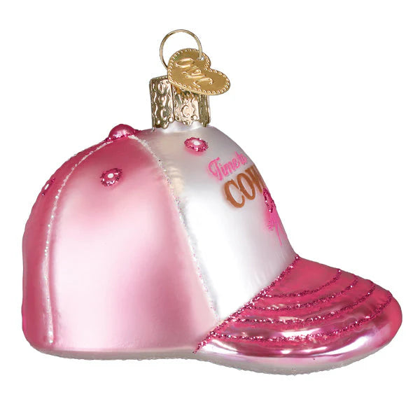 Old World Christmas Cowgirl Trucker Cap Ornament