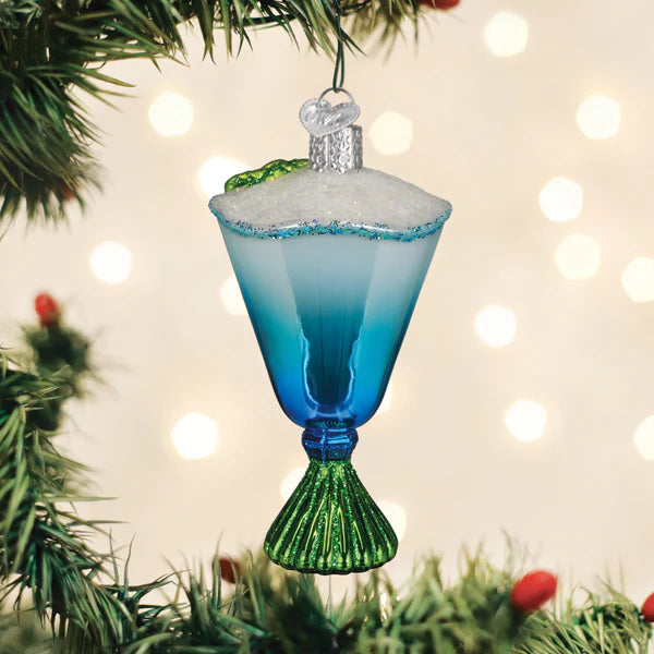 Old World Christmas Blue Glacier Cocktail Ornament