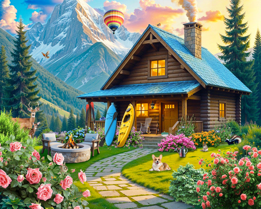 Mountain Cabin Retreat 500 Piece Puzzle