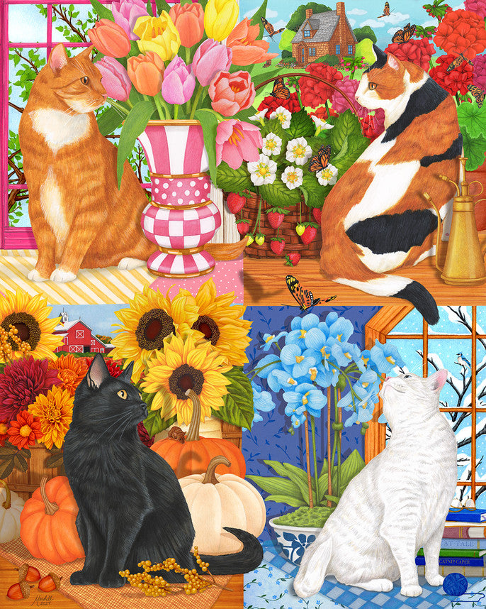 Four Seasons of Cats 1000 Piece Puzzle
