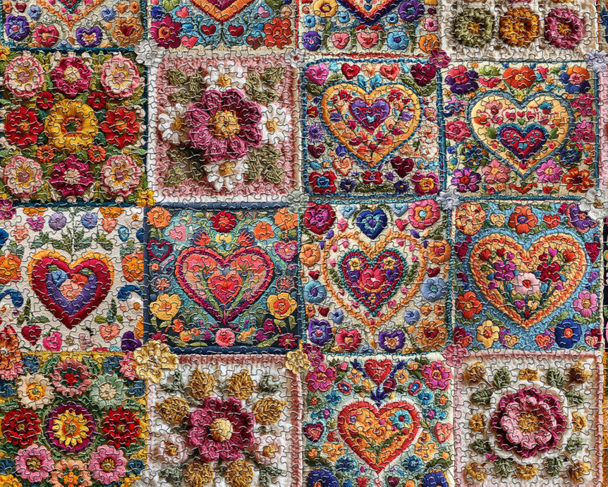 Crochet Hearts 1000 Piece Puzzle
