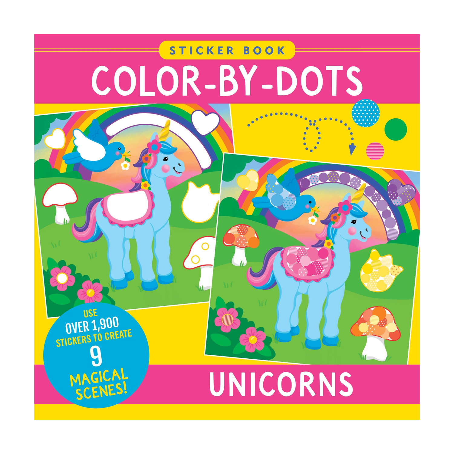 PTR Color-By-Dots Sticker Book - Unicorns