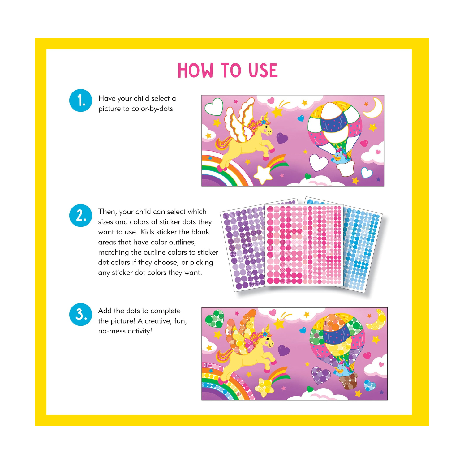 PTR Color-By-Dots Sticker Book - Unicorns