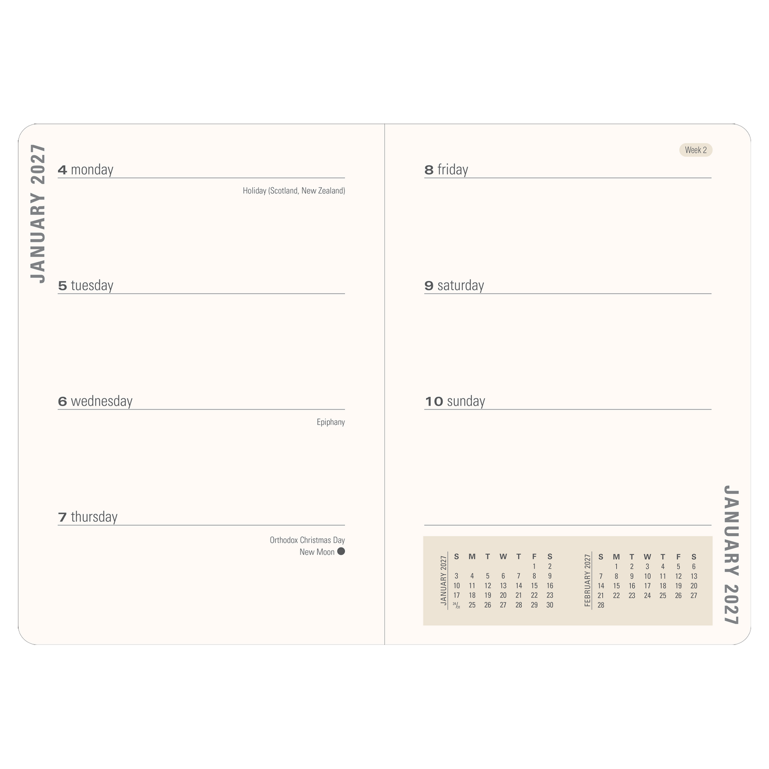 PTR 2027 Floral Watercolor Weekly Planner
