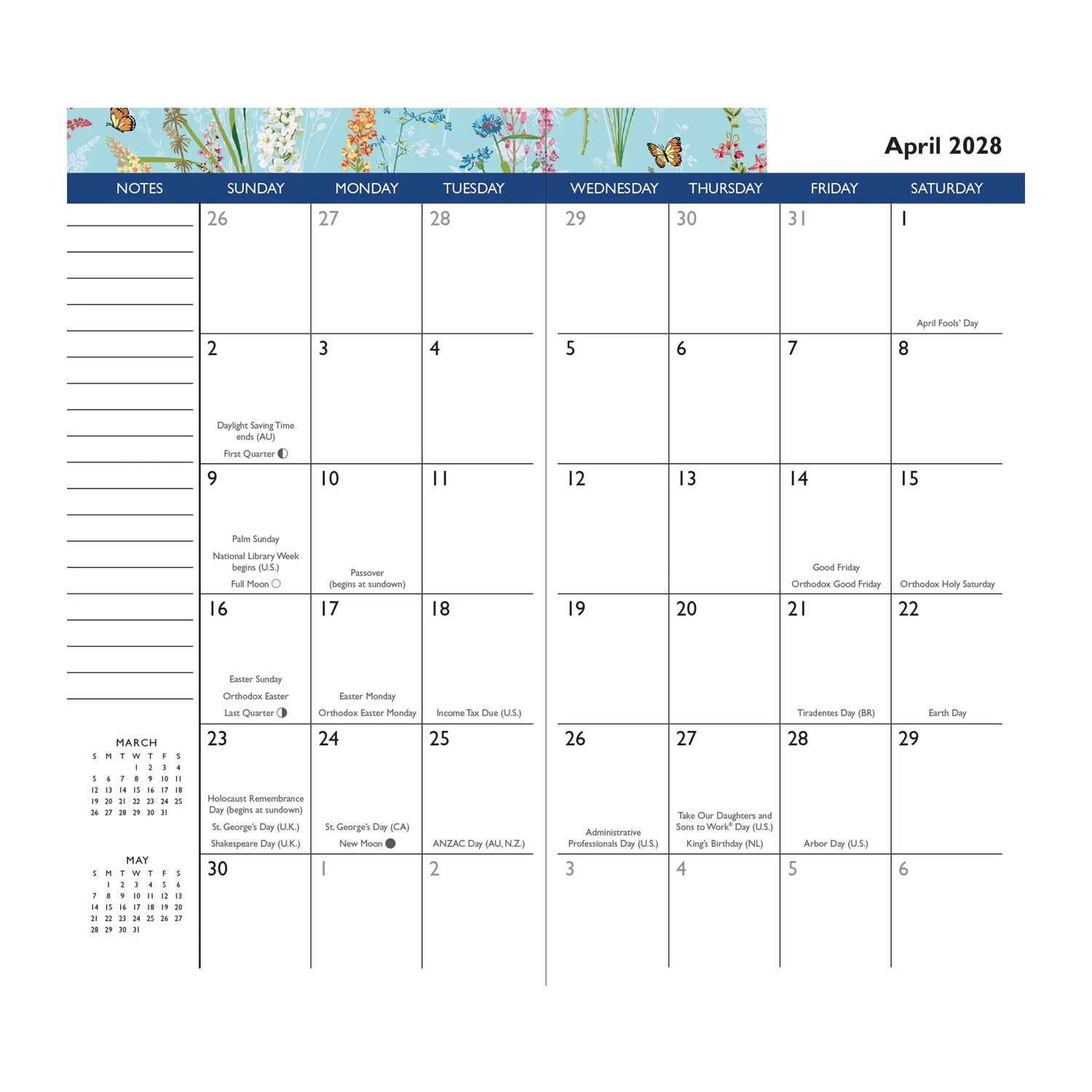 PTR 2027-28 Blooms & Butterflies 2-Year Pocket Planner