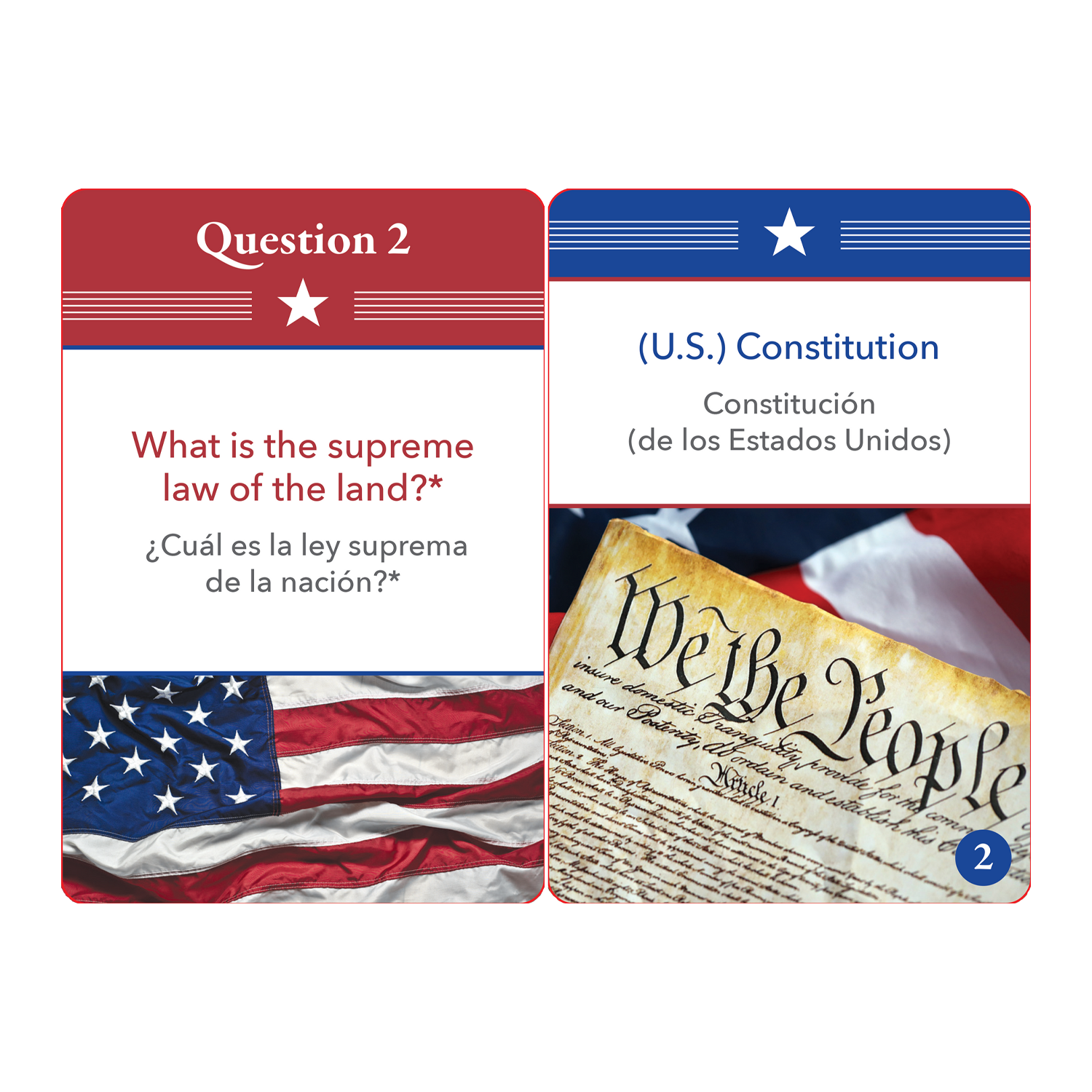 PTR Bilingual US Citizenship Flash Card Set (English/Spanish)