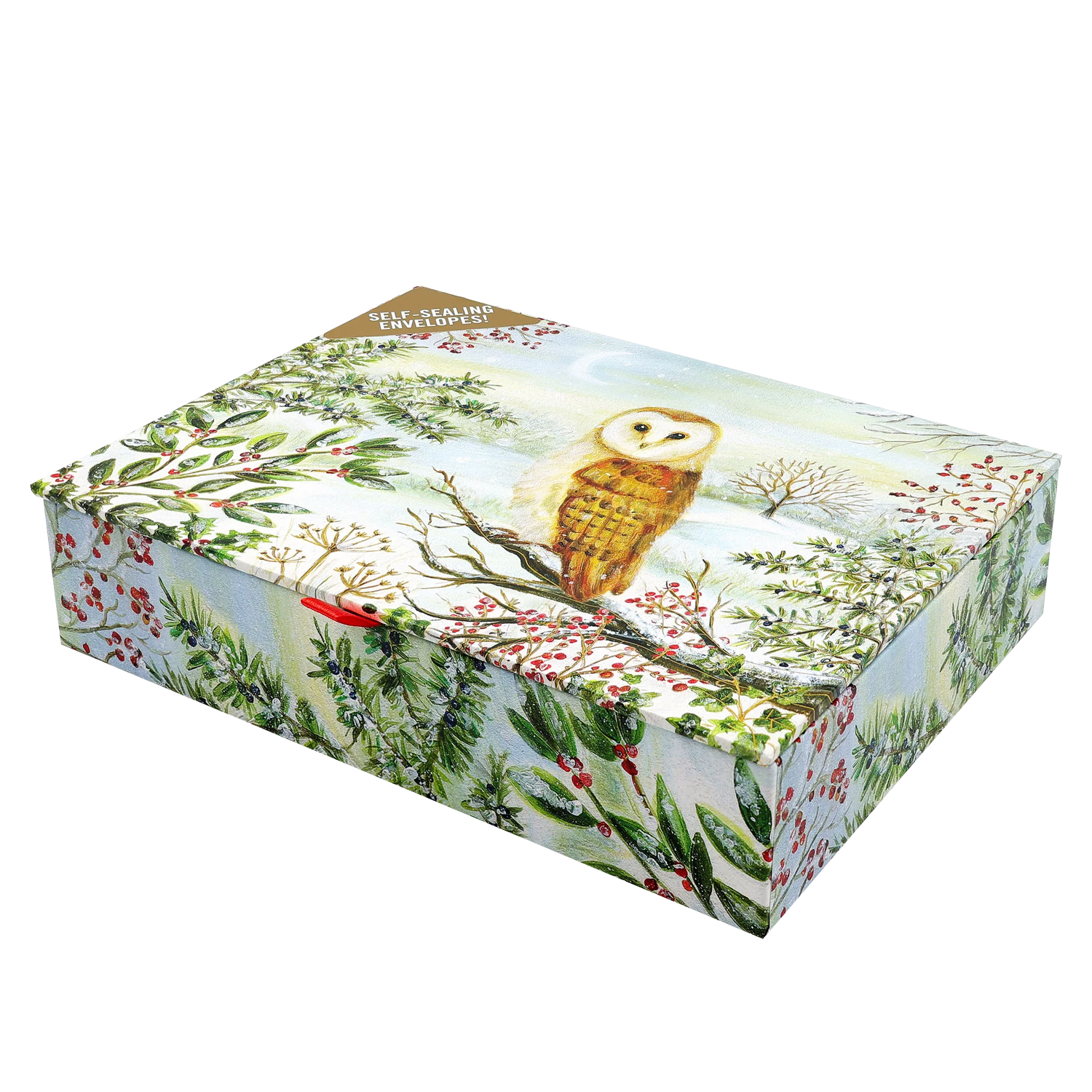 PTR Barn Owl in Winter Deluxe Boxed Holiday Cards