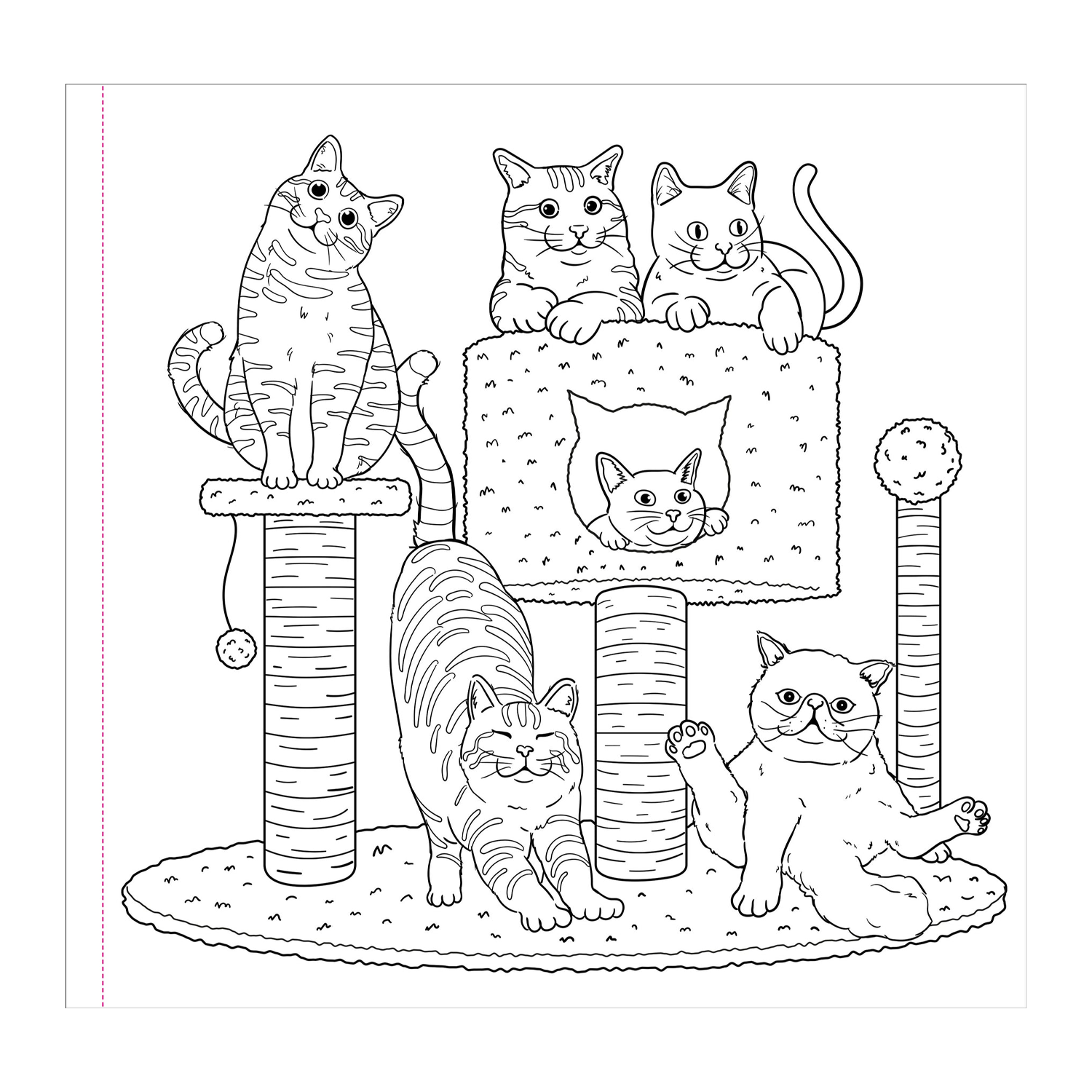 PTR Cute and Curious Cats Adult Coloring Book