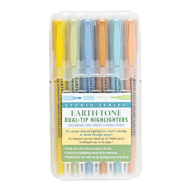 PTR Earth Tone Dual-Tip Highlighters (Set of 6)